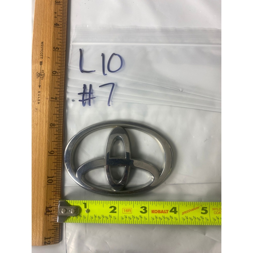 Toyota Chrome‎ Front Grille Rear Trunk Logo Emblem Badge 4.75 x 3.25 Inch Silver